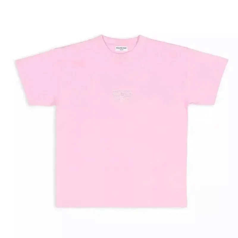 BALENCIAGA Pink Minimalist Print T-Shirt