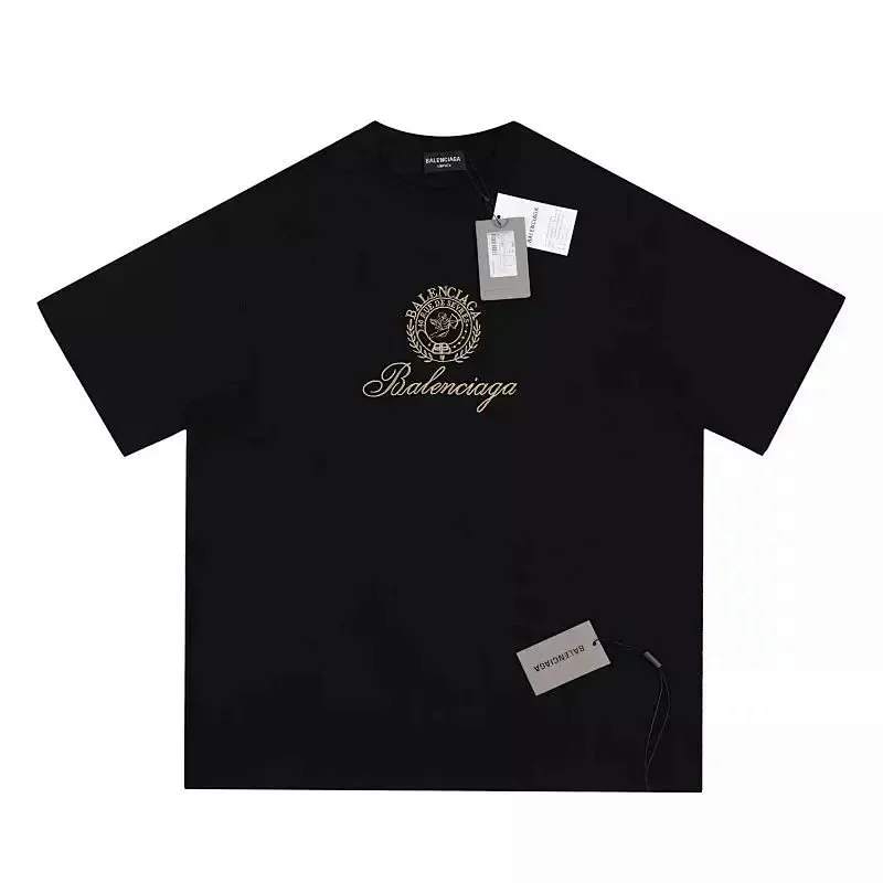 Balenciaga Black Embroidered Logo Script T-Shirt