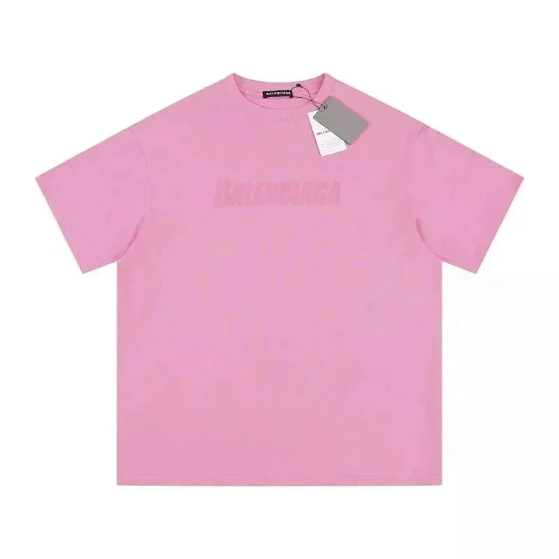 Balenciaga Pink Same-Color Logo Print T-Shirt