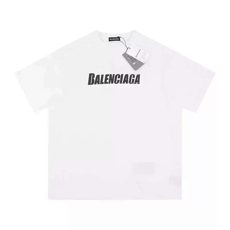 Balenciaga White T-Shirt Black Logo
