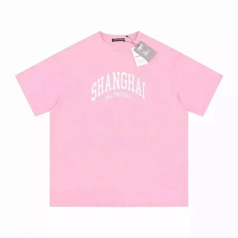 Balenciaga Pink "SHANGHAI" Printed T-Shirt