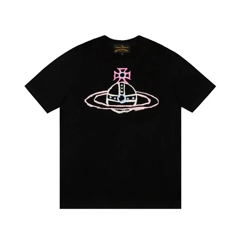 Vivienne Westwood Black Chalk-Style Saturn Emblem T-Shirt