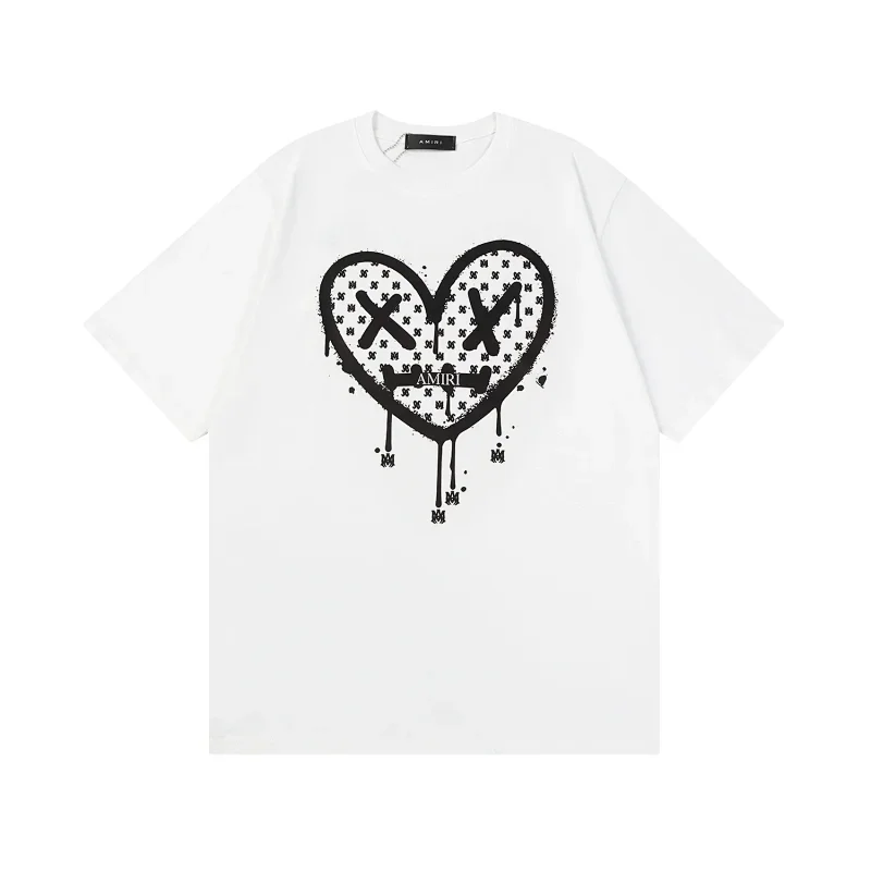 AMIRI White T-Shirt Heart Graphic