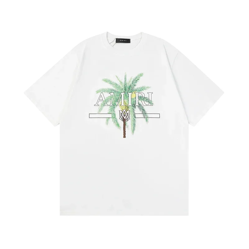 AMIRI White T-Shirt Palm Tree Graphic