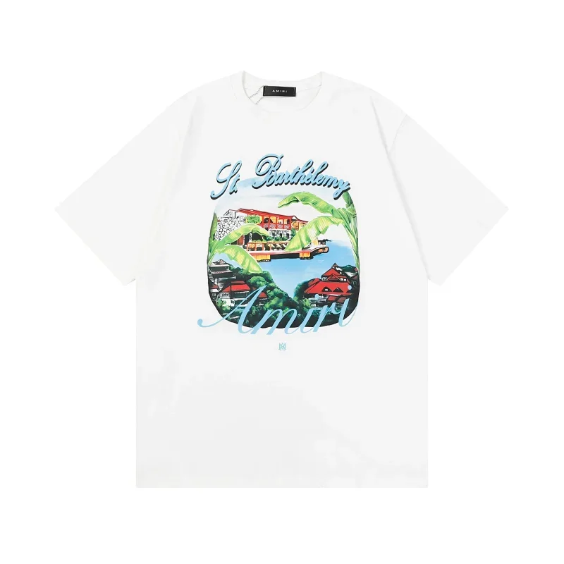 Amiri White St. Barthélemy Scenic Print T-Shirt