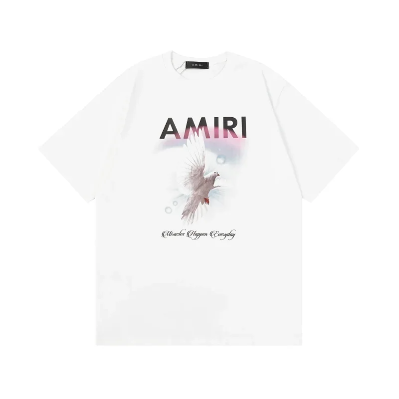AMIRI White Dove Graphic "Miracles Happen Everyday" T-Shirt
