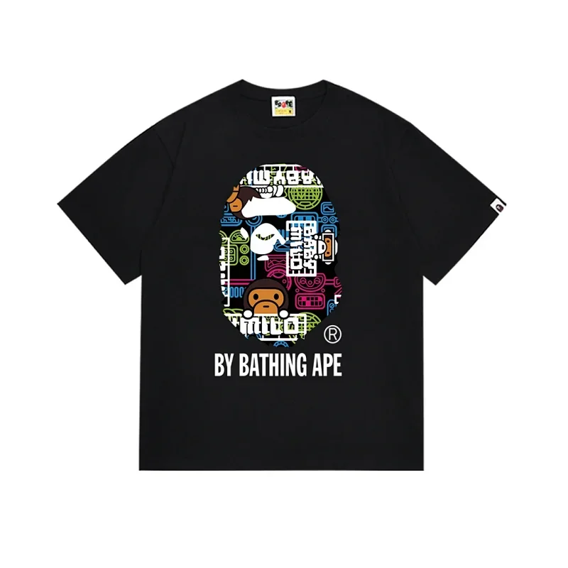 Bathing Ape Black Colorful Ape Head T-Shirt