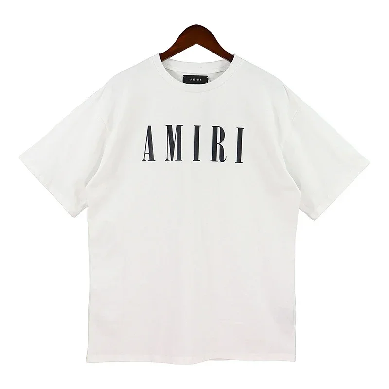 AMIRI White Black Logo Print T-Shirt
