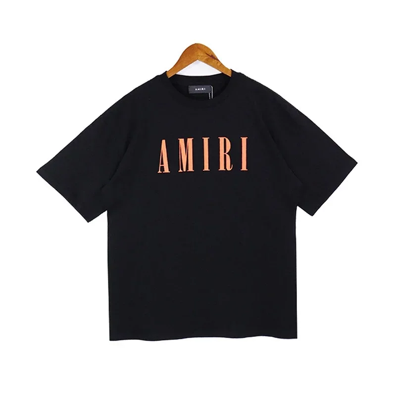AMIRI Black T-Shirt with Orange Logo