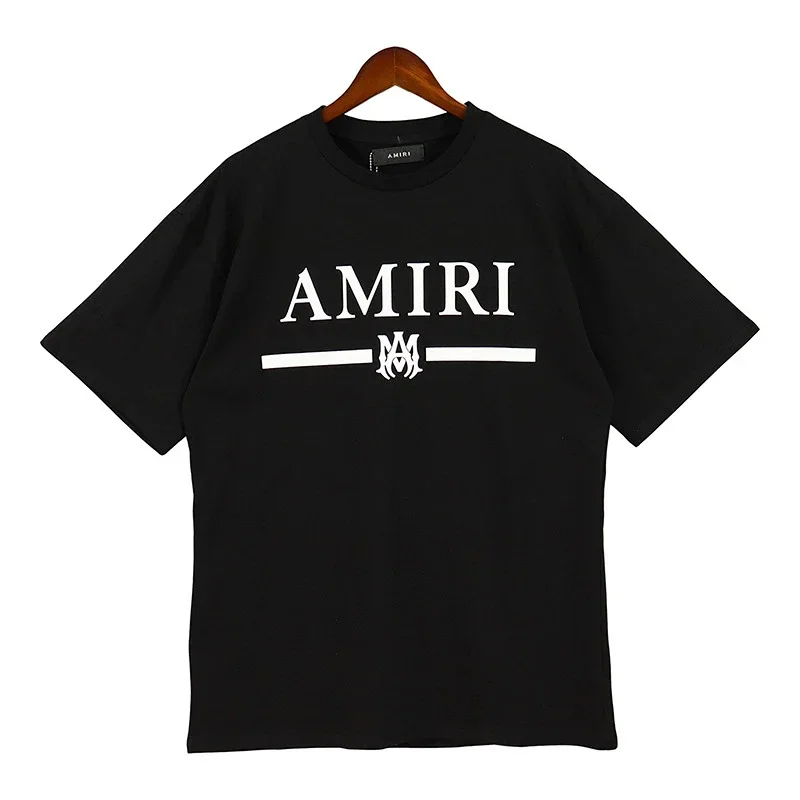 AMIRI Black T-Shirt With White Logo Print