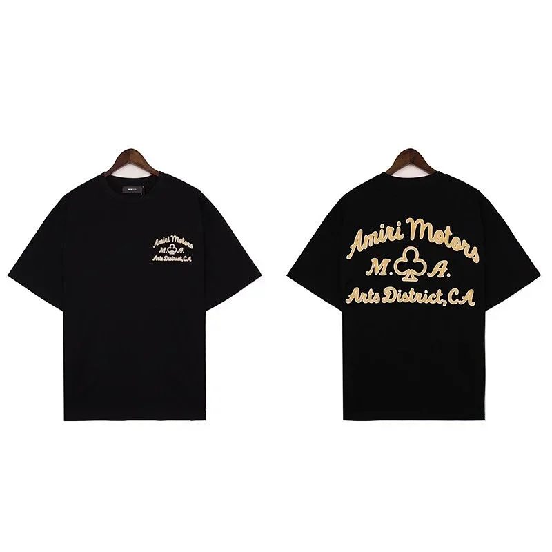 Amiri Black T-Shirt with Motors Logo Print