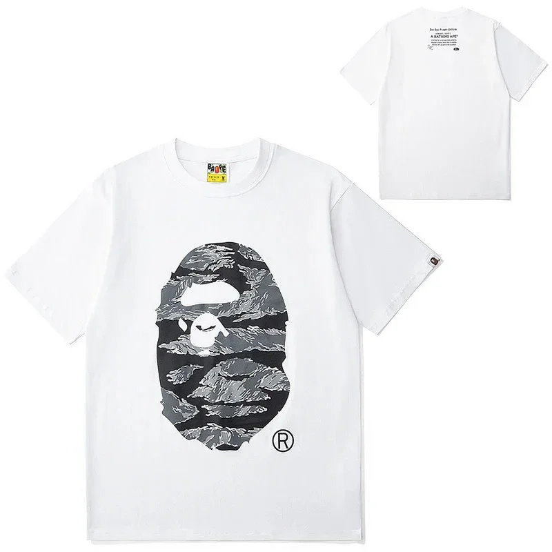 BAPE White Camouflage Ape Head Graphic T-Shirt