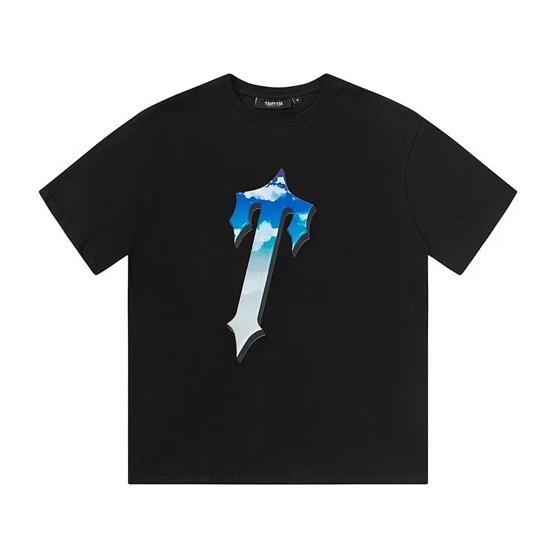 TRAPSTAR Black Sky Cloud Logo T-Shirt