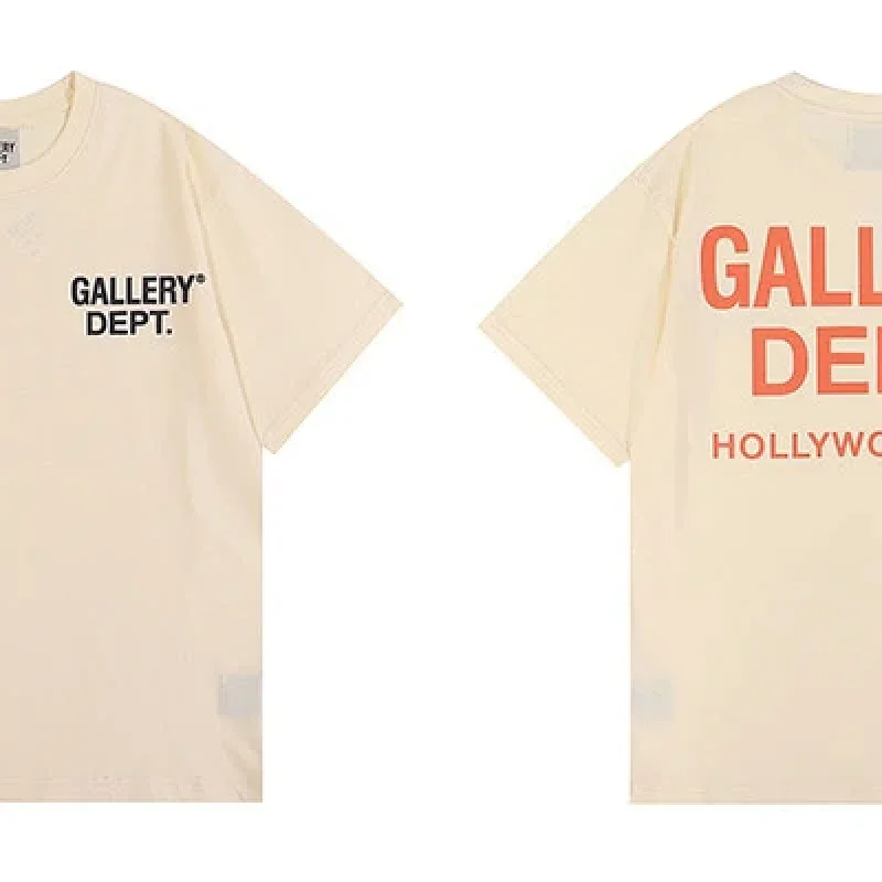 GALLERY DEPT. Beige Front Back Logo Prints T-Shirt