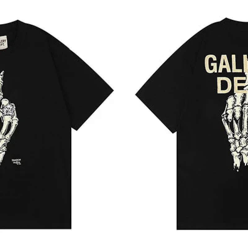 GAL Black Skeleton Hand Graphic T-Shirts