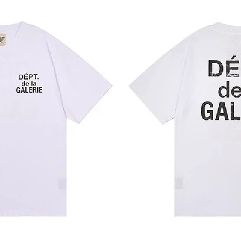 DÉPT. de la GALERIE White Front Back Black Text Print T-Shirts