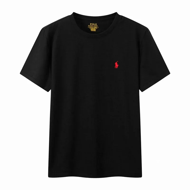 POLO Black Red Polo Player Logo T-Shirt