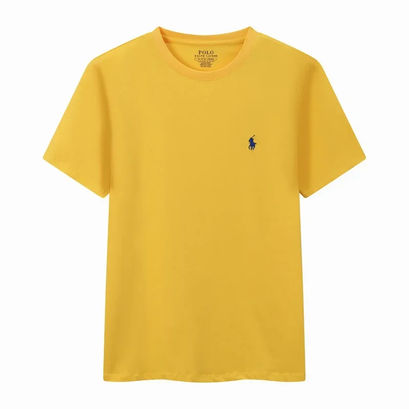 POLO Yellow Blue Polo Horse Logo Chest T-Shirt