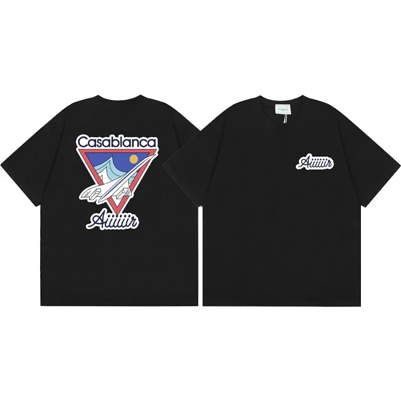 Casablanca Black T-Shirt with Back Graphic