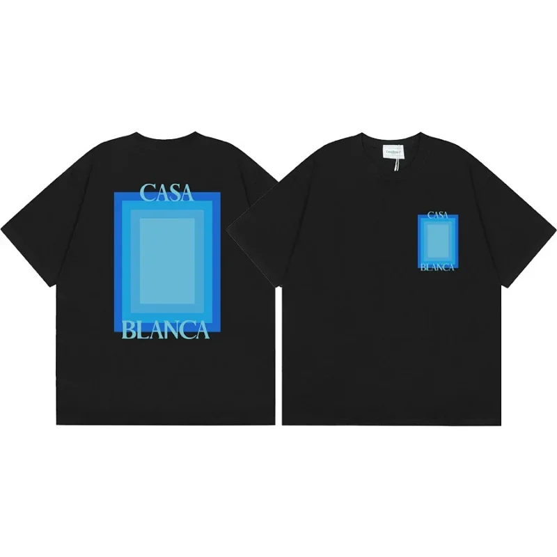 CASA BLANCA Black T-Shirt with Blue Frames