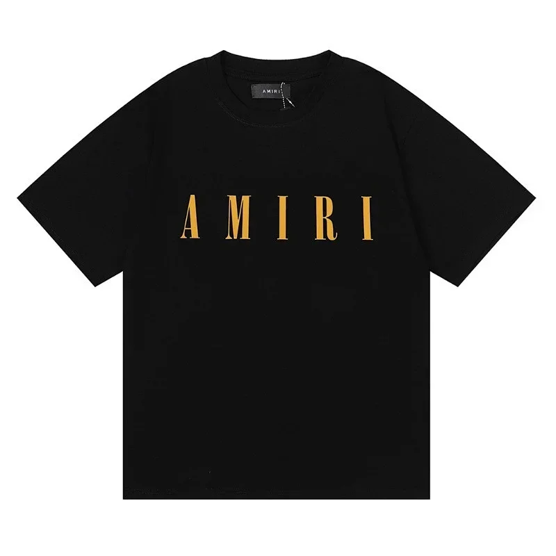AMIRI Black T-Shirt with Golden Lettering