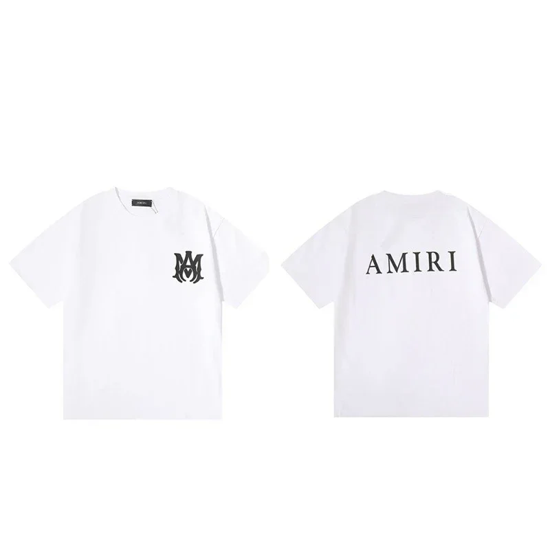 AMIRI White Front M Logo Back AMIRI Lettering T-Shirt