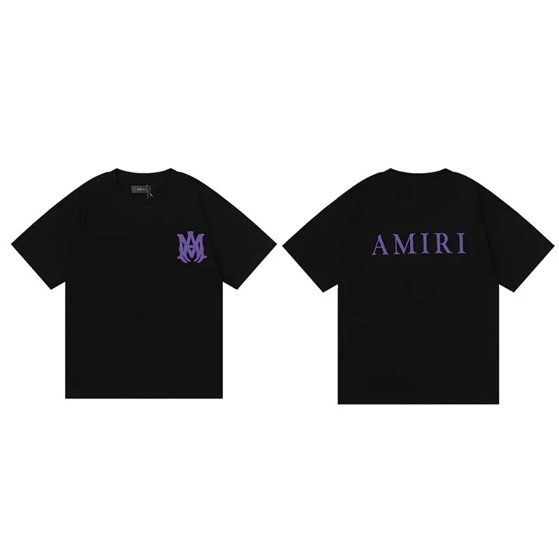 AMIRI Black T-Shirt with Purple MM Logo