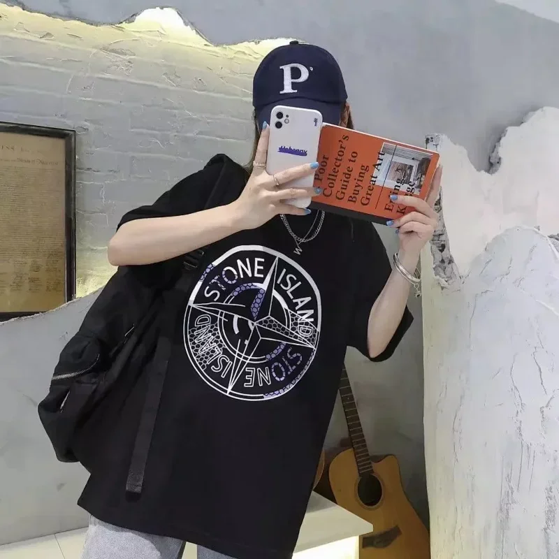 Stone Island Black T-Shirt With Compass Logo