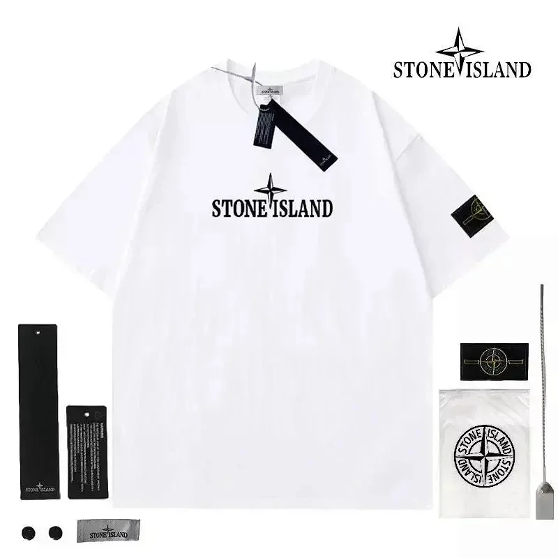 STONE ISLAND White Brand Logo Print Matching Accessories T-Shirt