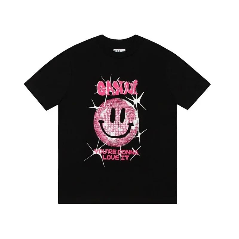 GASUI Black T-Shirt: Pink Smiley Disco Ball & "YOU'RE GONNA LOVE IT"