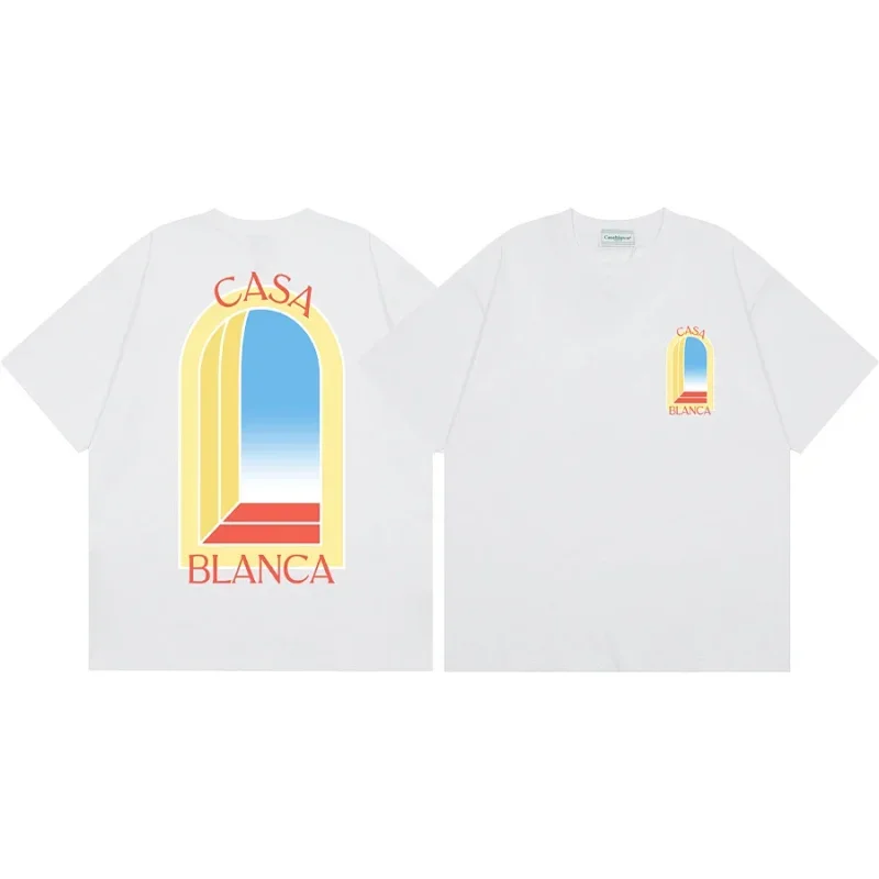 CASA BLANCA White T-Shirt with Arch Graphic
