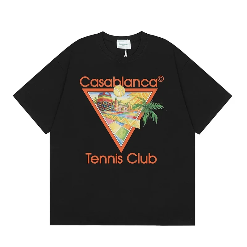 Casablanca Black Tennis Club Graphic T-Shirt