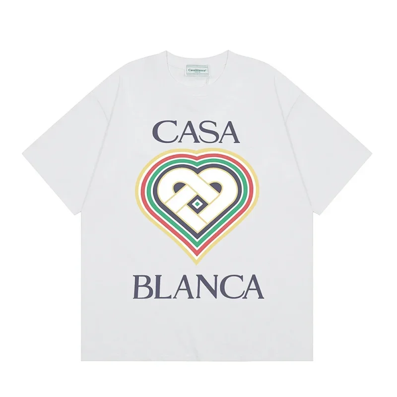Casablanca White T-Shirt with Colorful Heart