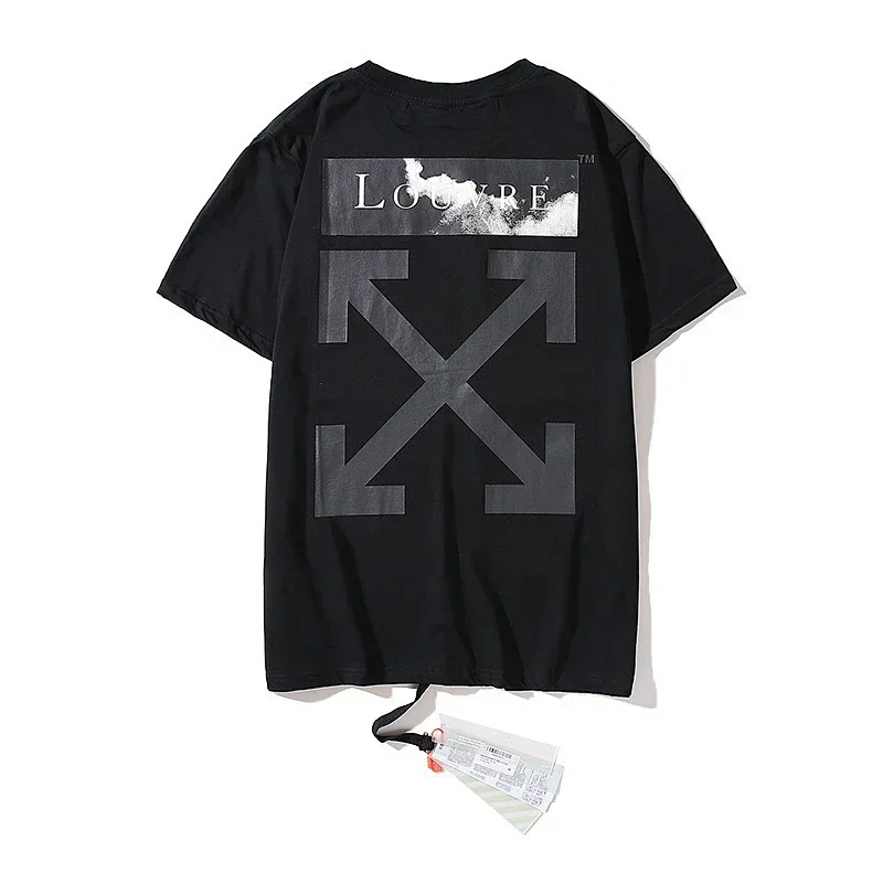 OFF-WHITE Black Back LOUVRE Print Arrow Graphic T-Shirt
