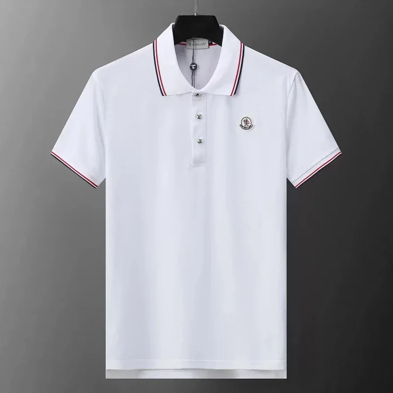 Moncler Striped Collar Polo Shirt