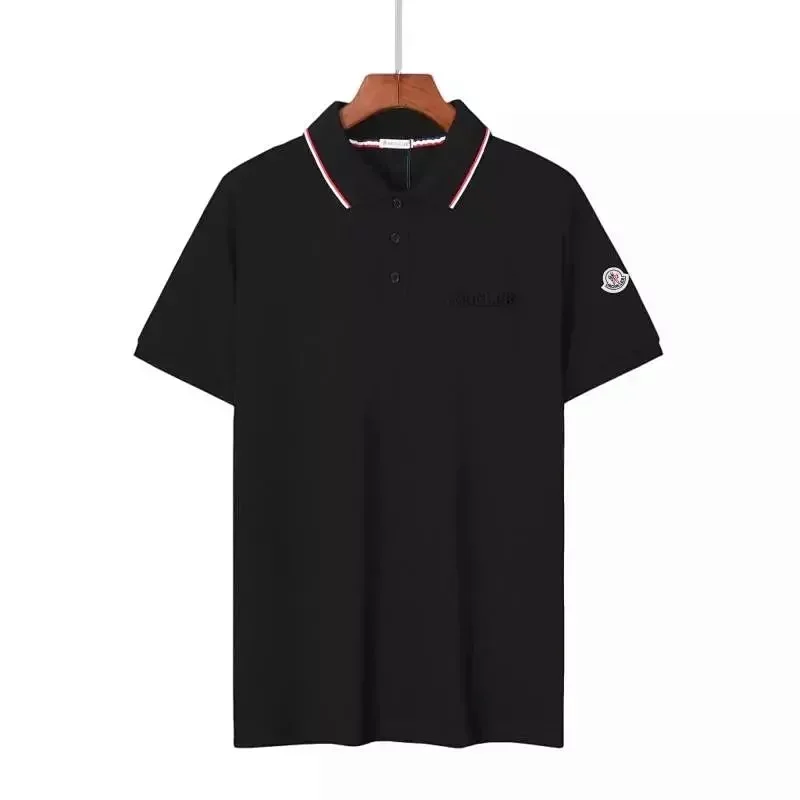 Moncler Striped-Collar Polo T-Shirt