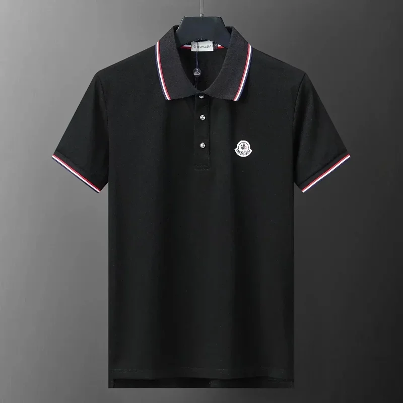 Moncler Striped-Collar Polo