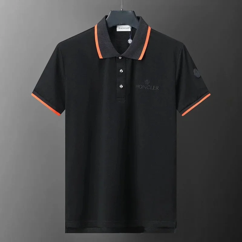Moncler Black & Orange Trim Polo