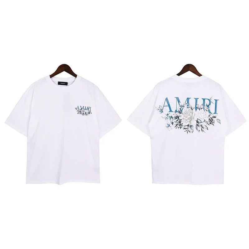 AMIRI Floral Logo Print White T-Shirt
