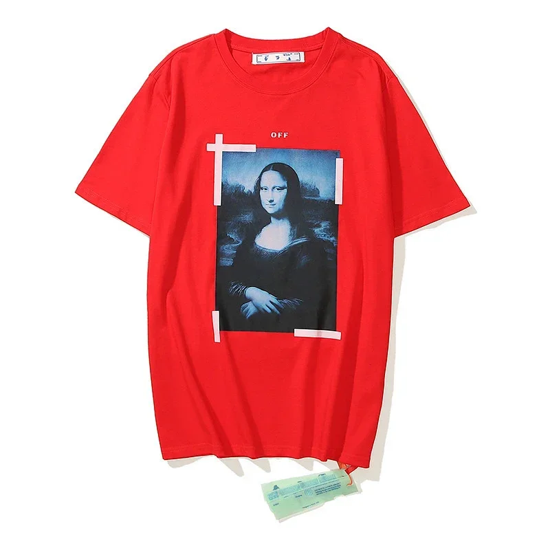 OFF-WHITE Red Mona Lisa Printed T-Shirt