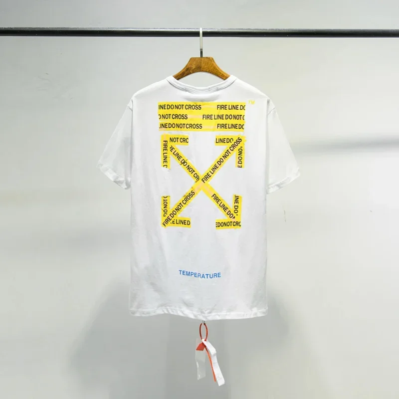 OFF-WHITE "FIRE LINE DO NOT CROSS" T-Shirt