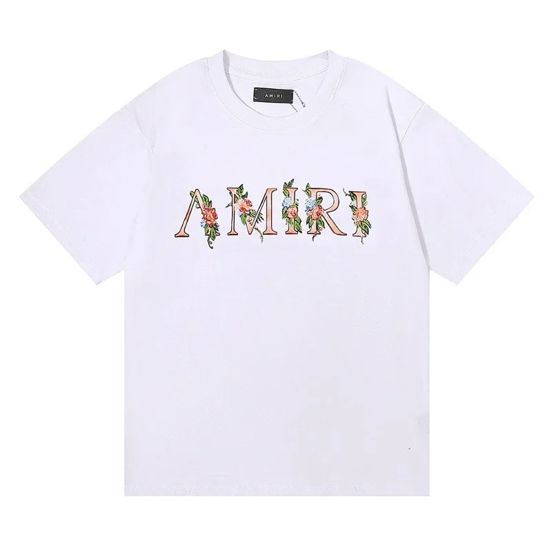 AMIRI White Floral AMIRI Logo Printed T-Shirt