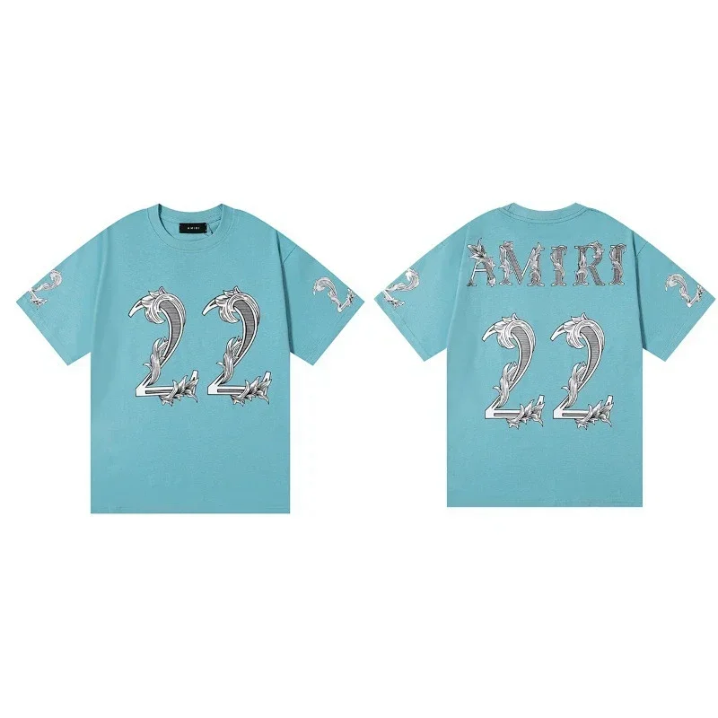 AMIRI Light Blue T-Shirt 22 Graphic Print