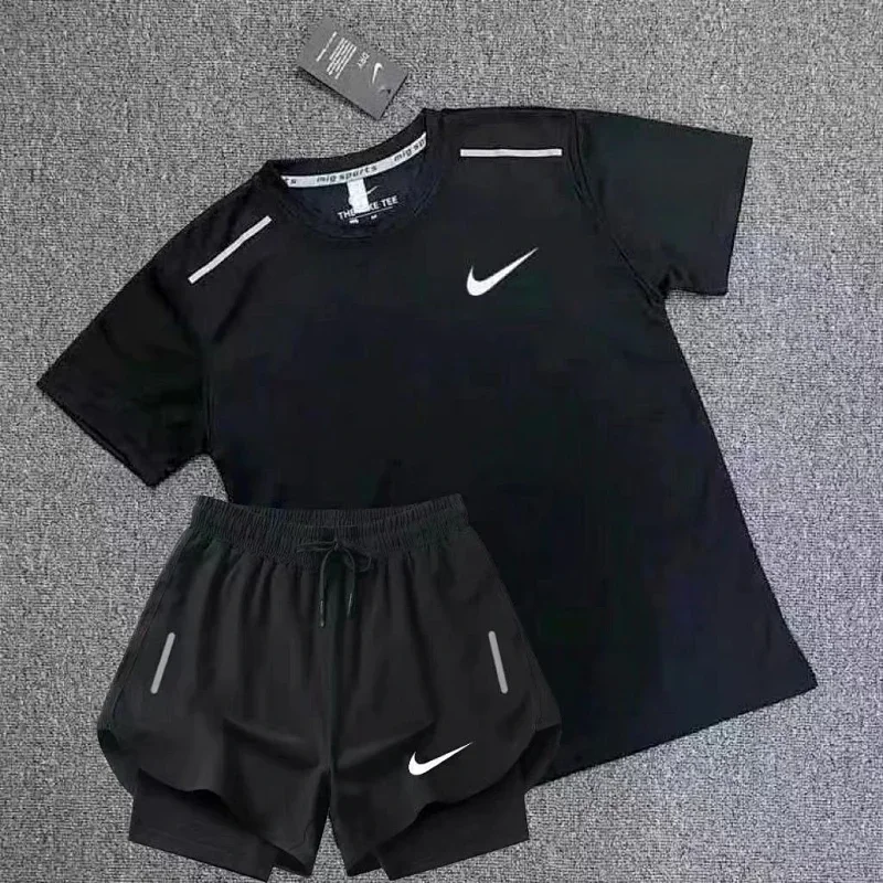 Nike Reflective Black Tee & Shorts Set