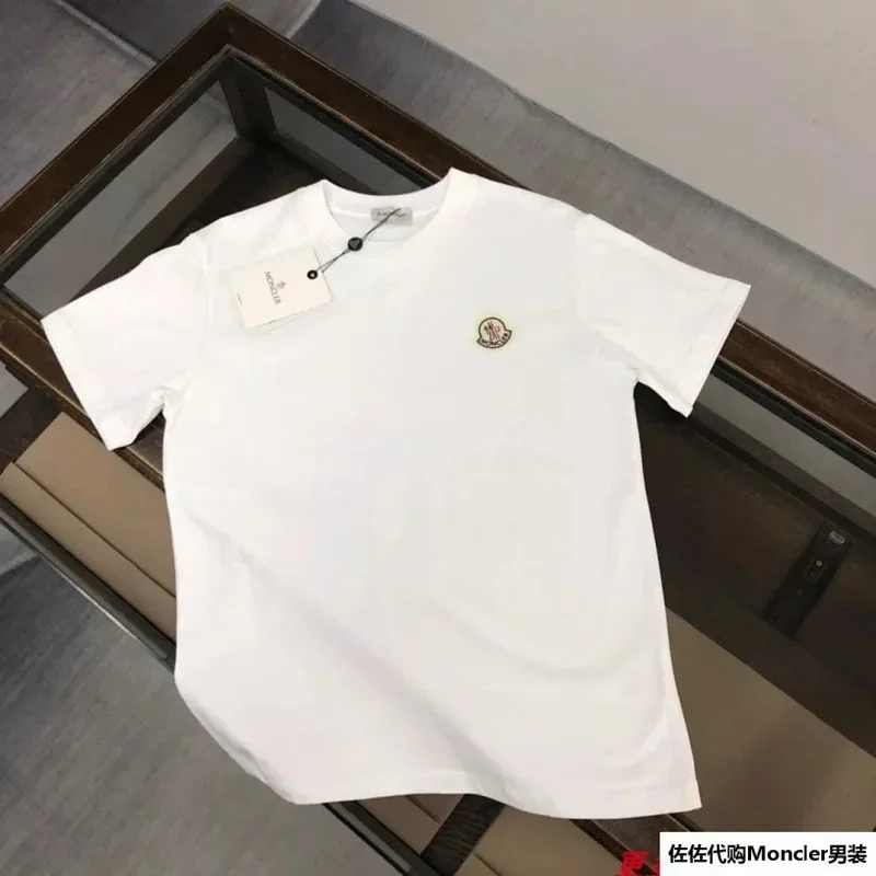 Moncler White Embroidered Logo T-Shirt