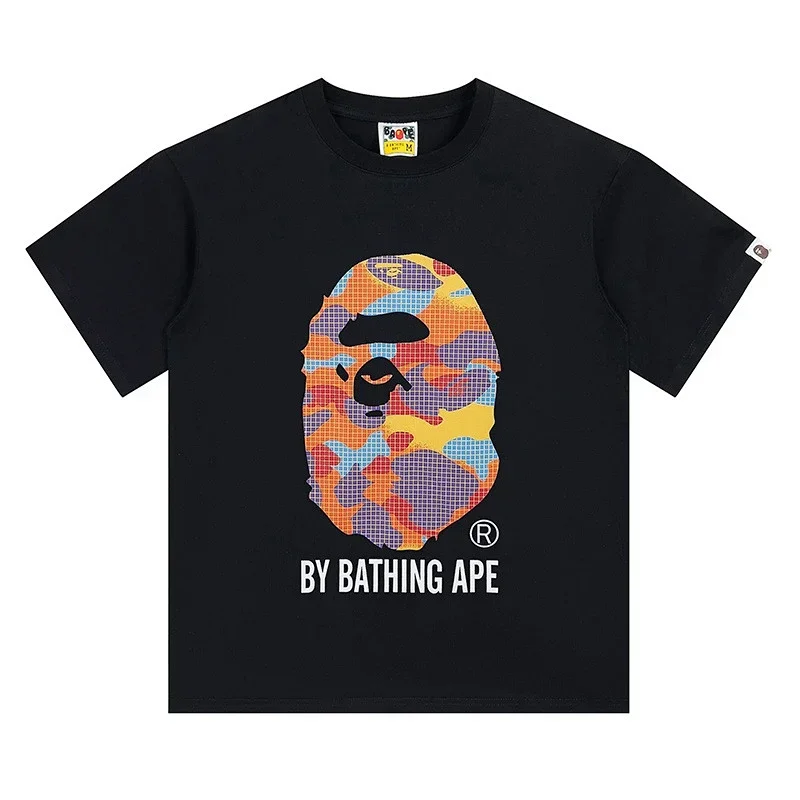 BAPE Black T-Shirt with Colorful Ape Head